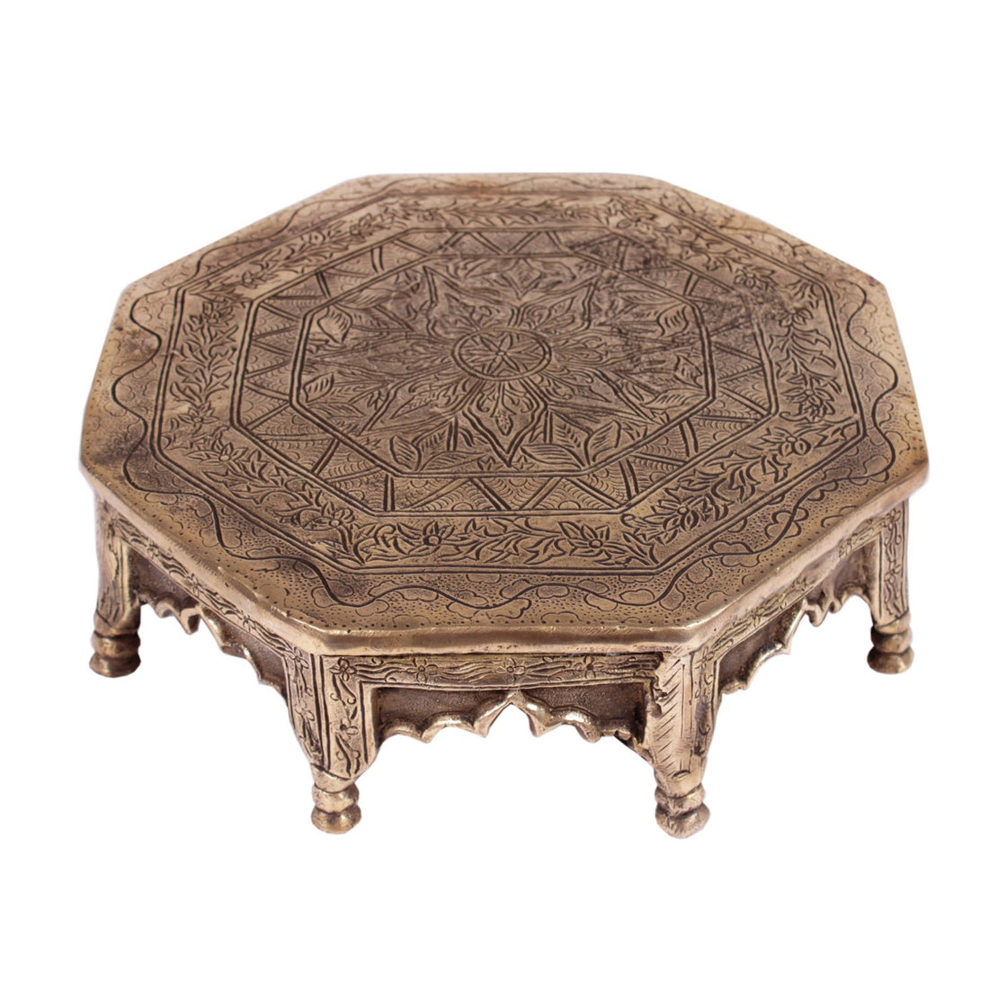 Octagonal Chowki - Brass