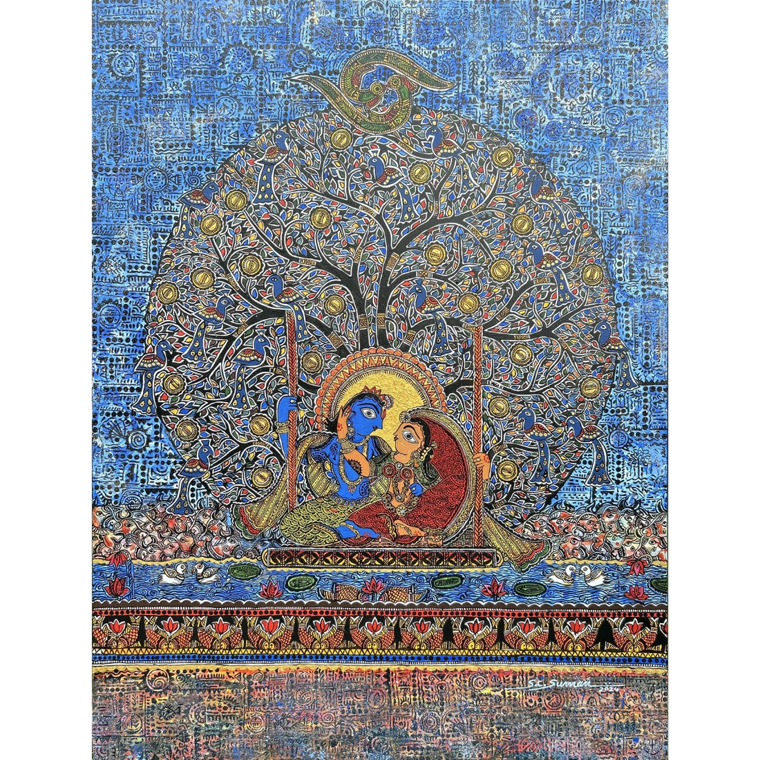 The Love Rasa in Nature 2 By S C Suman – Acrylic on canvas