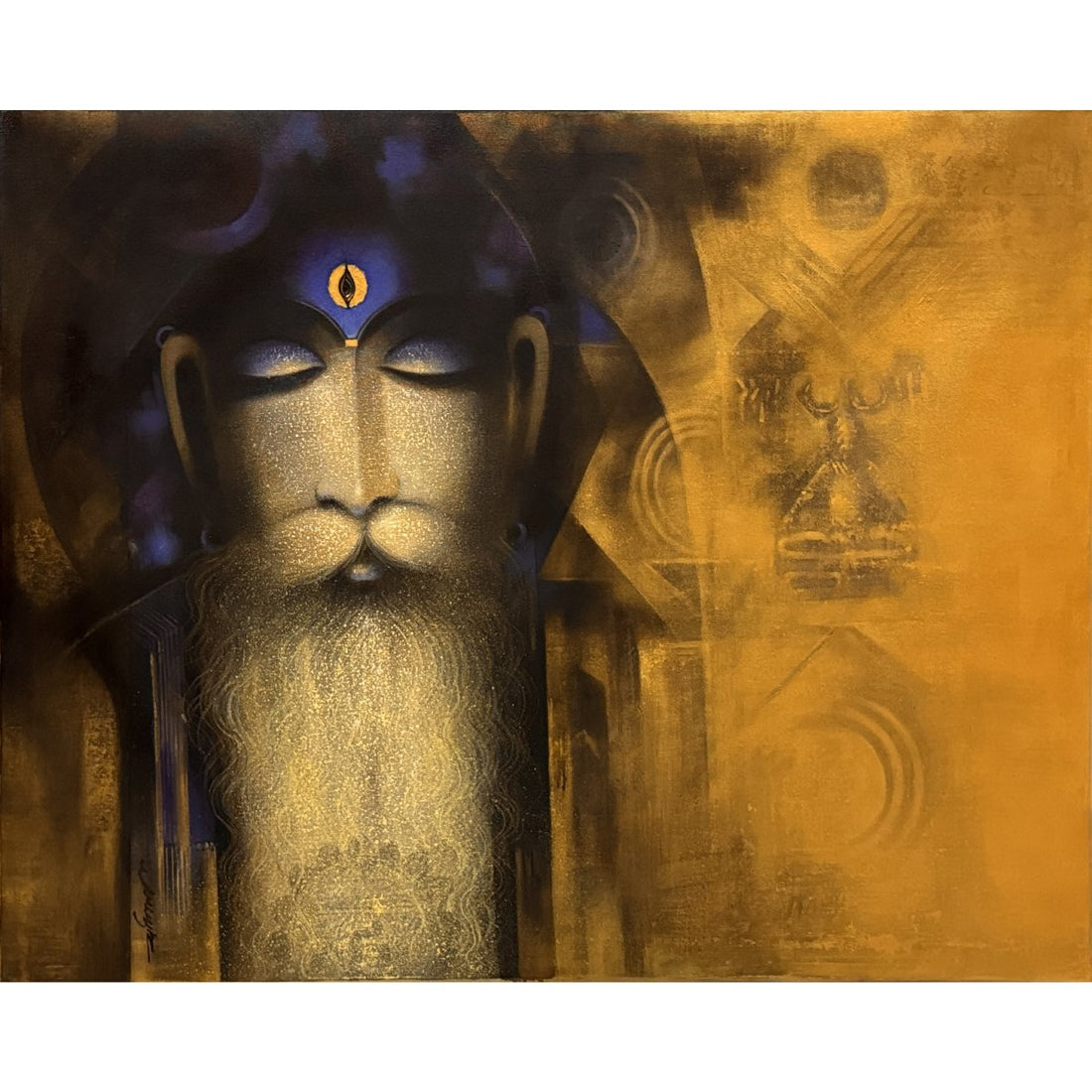 Devotee of Pashupati-2 Painting By Somnath Bothe – Acrylic on canvas
