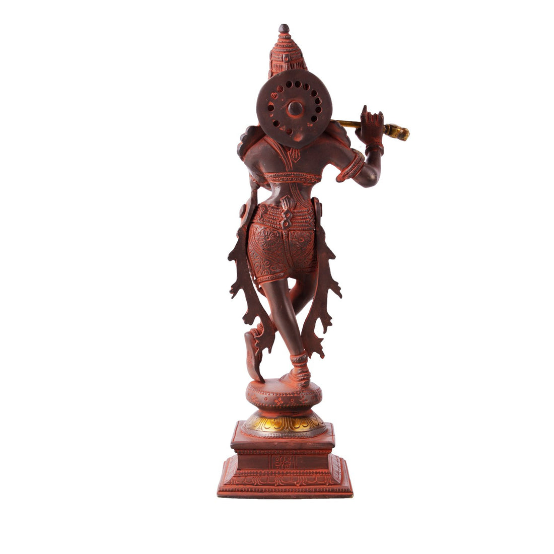 Krishna Idol - Red in Brass