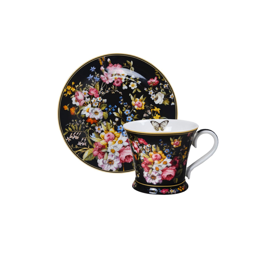 Blooming Opulence Cup And Saucer - Large in Fine Bone China