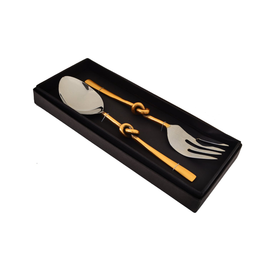 The Golden Knot - Salad Set Of Two in Metal