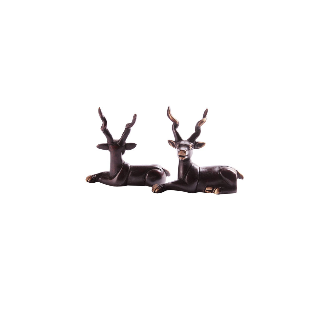 Sitting Deer - Set Of Two in Brass
