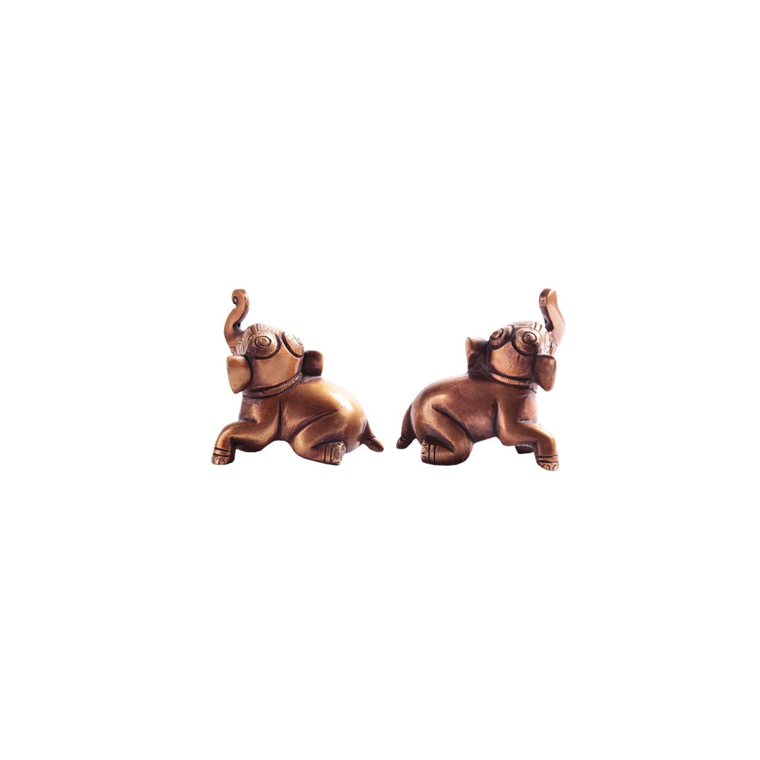 Sitting Elephant - Set Of Two in Brass