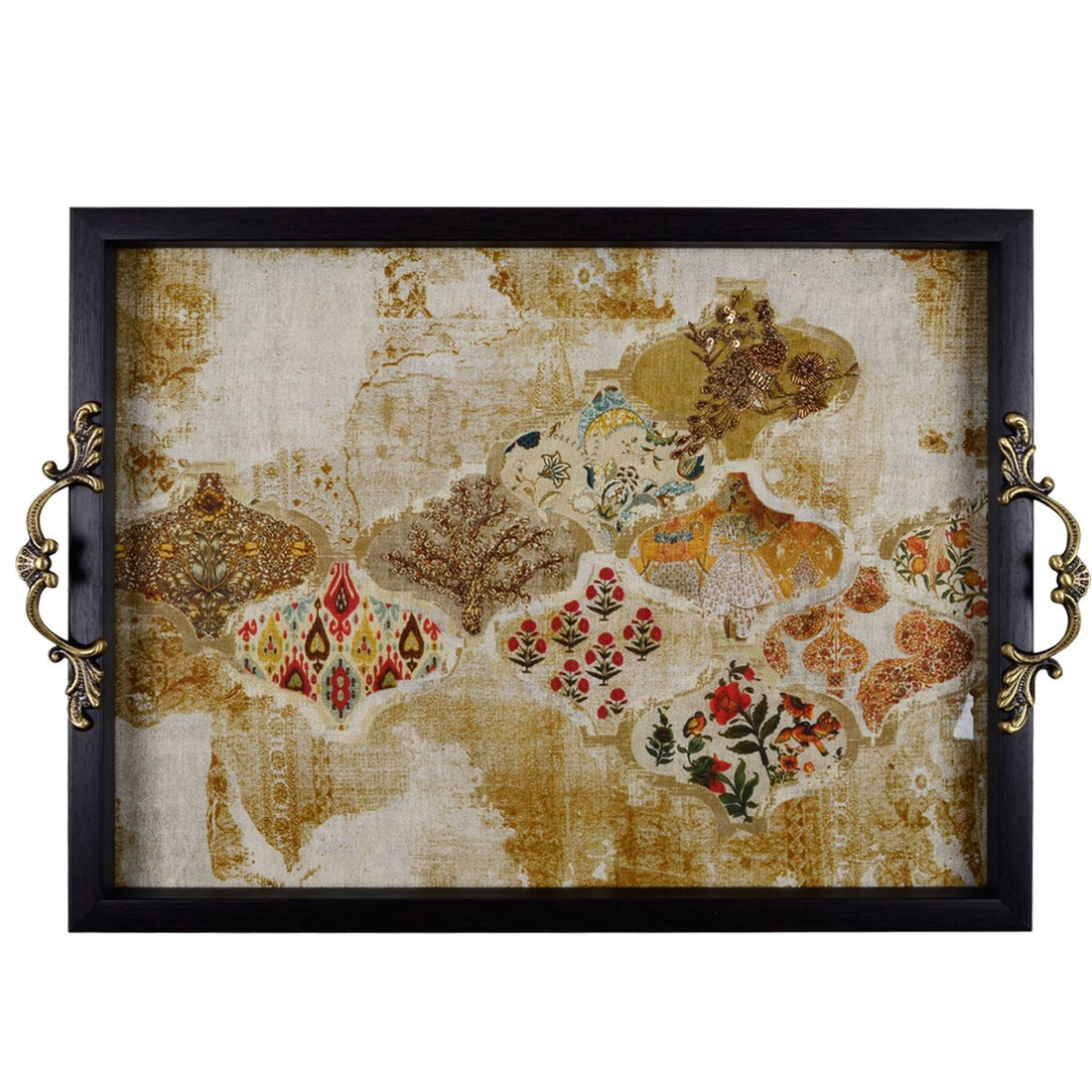 Odyssey Jharokha Tray - Ivory Large in Wood and Resin