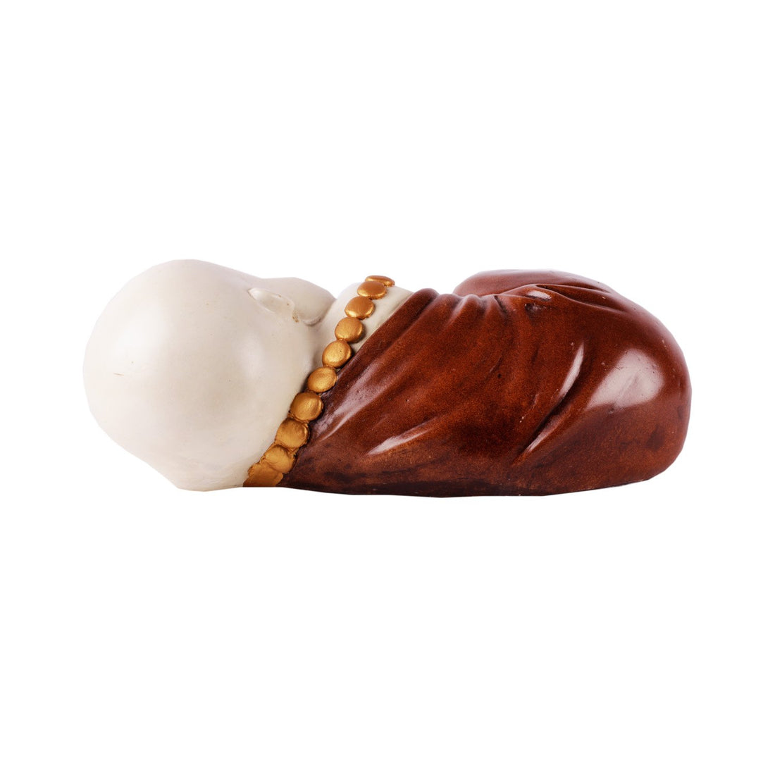 Sleeping Baby Monk - Large Brown in Composite Marble