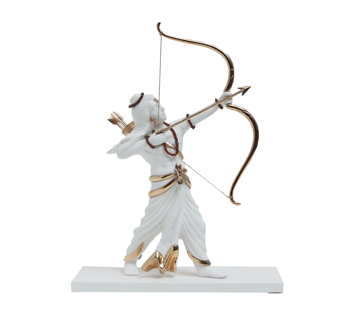 Ram Idol - White in Resin and Gold Plated
