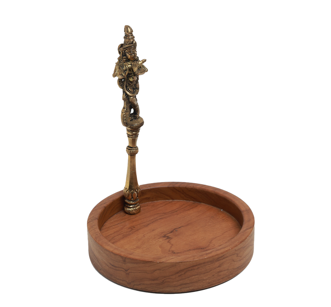 Krishna Wooden Platter