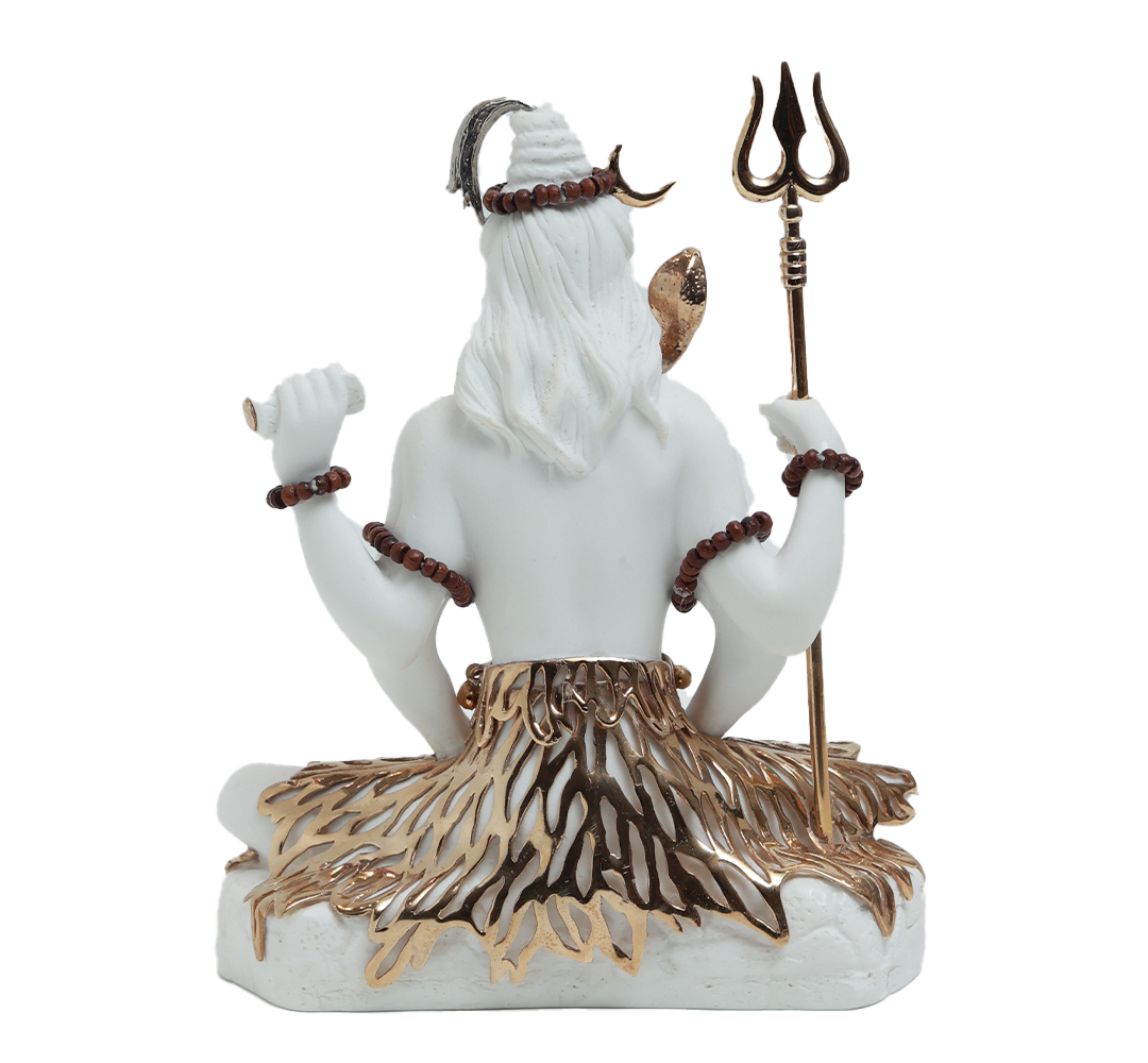 Shiva Idol - White in Resin and Gold Plated