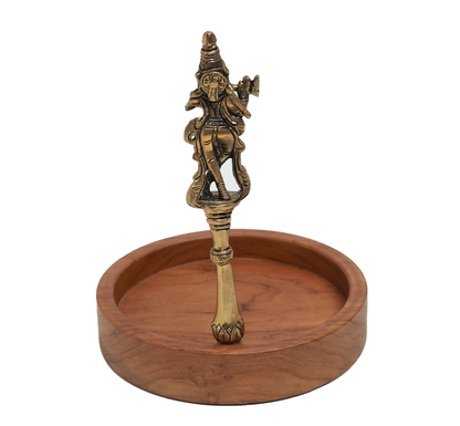Krishna Wooden Platter