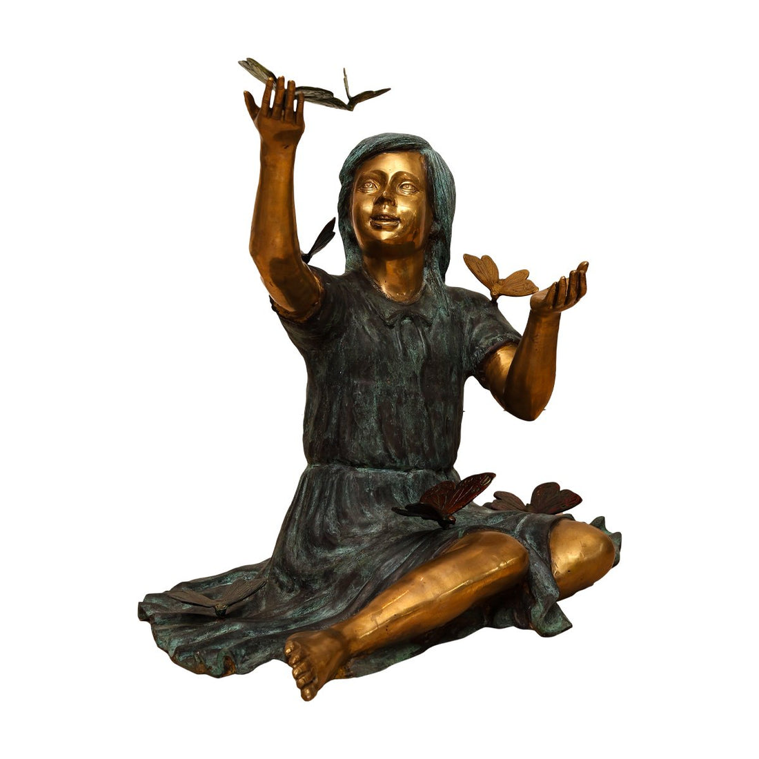 Butterfly Girl - Sculpture in  Brass