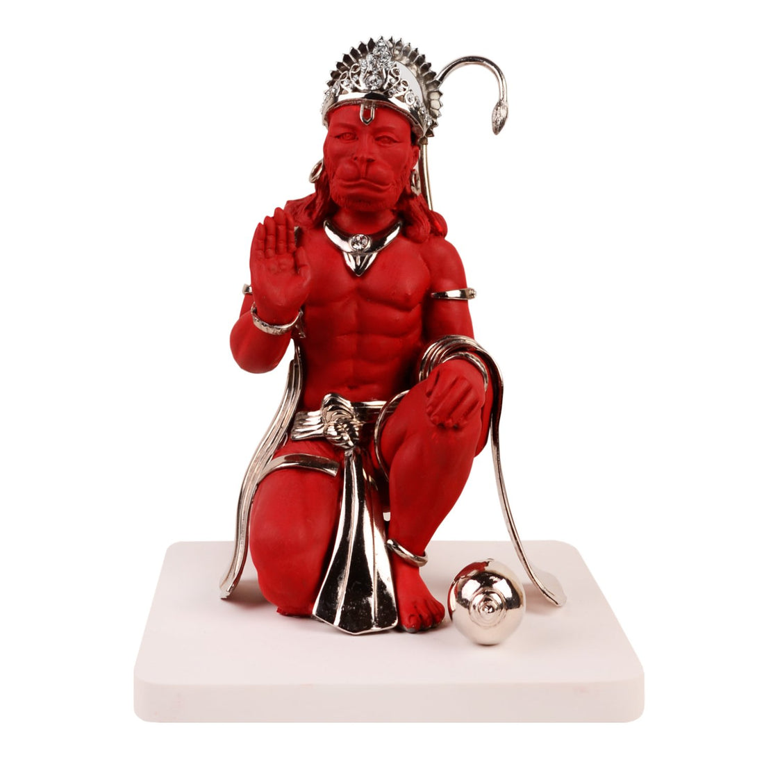 Hanuman idol - Large Geru in Resin and Gold Plated