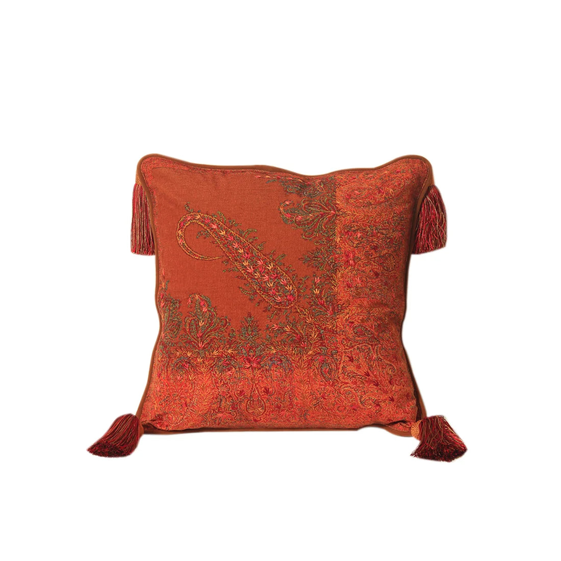 Jamawar Paisley Cushion Cover - Rust in Shanil 18&