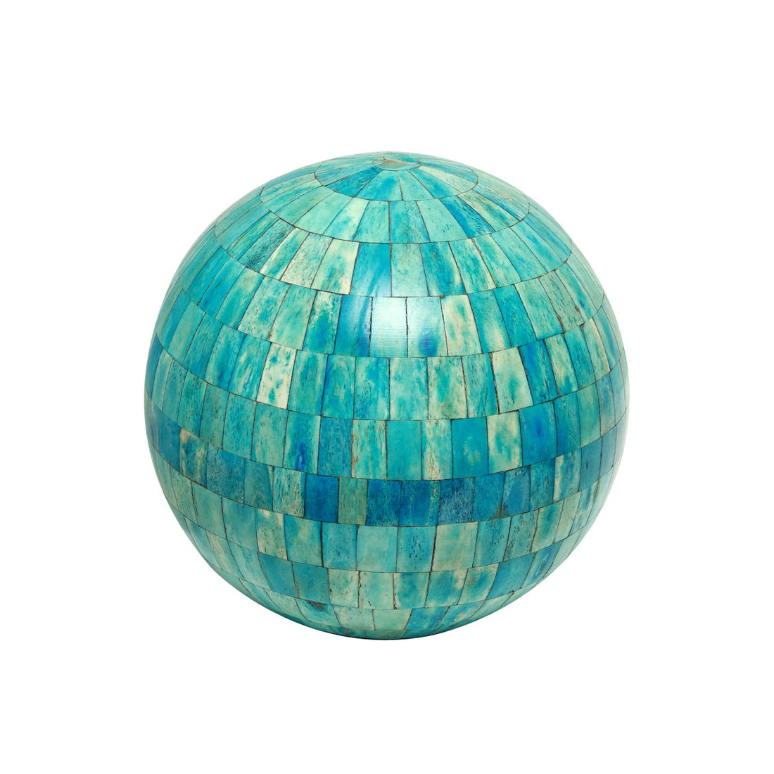 Hunar Sphere - Medium Turquoise in Wood with Bone Inlay