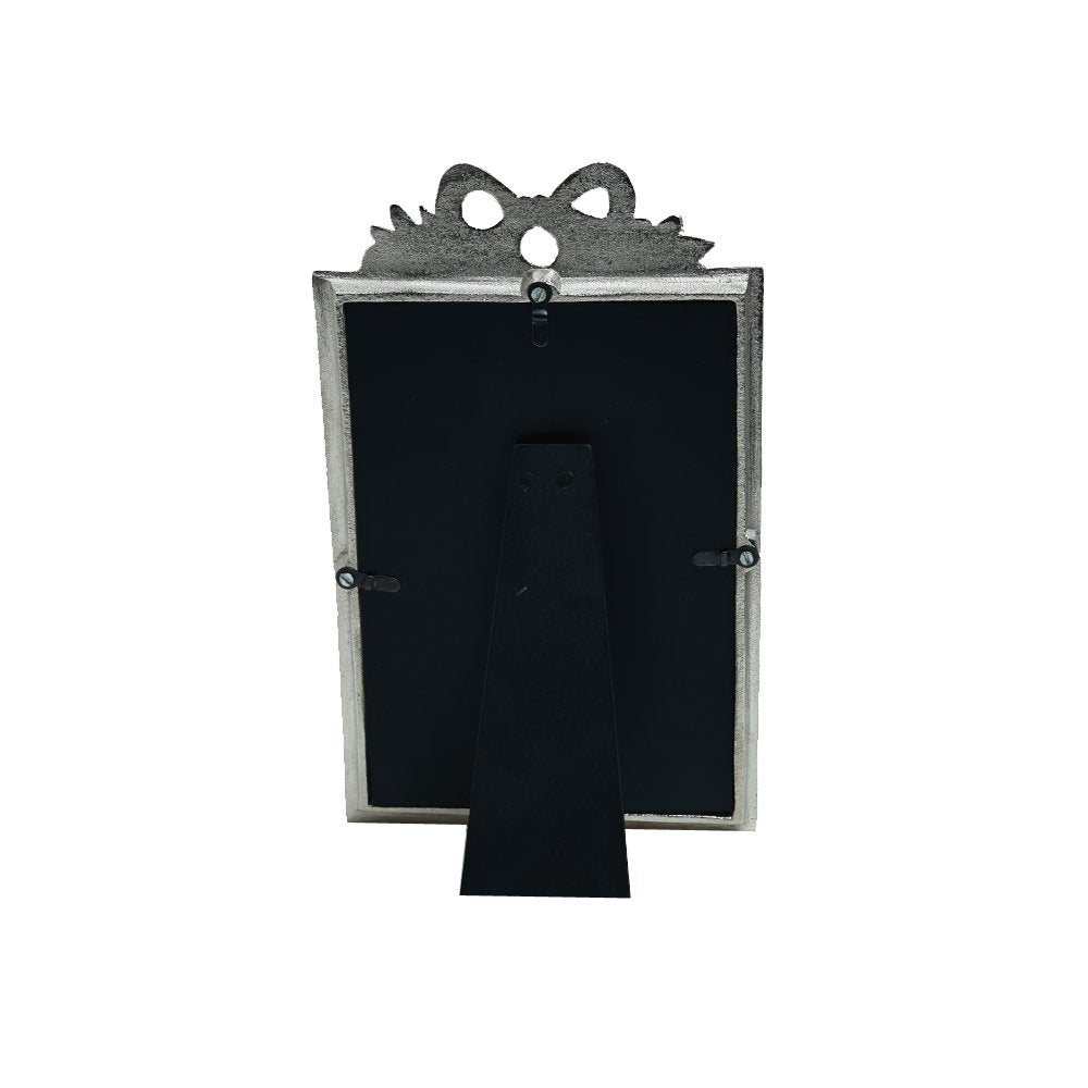 Bow Embellished Frame Silver 6&quot; X 9&quot;
