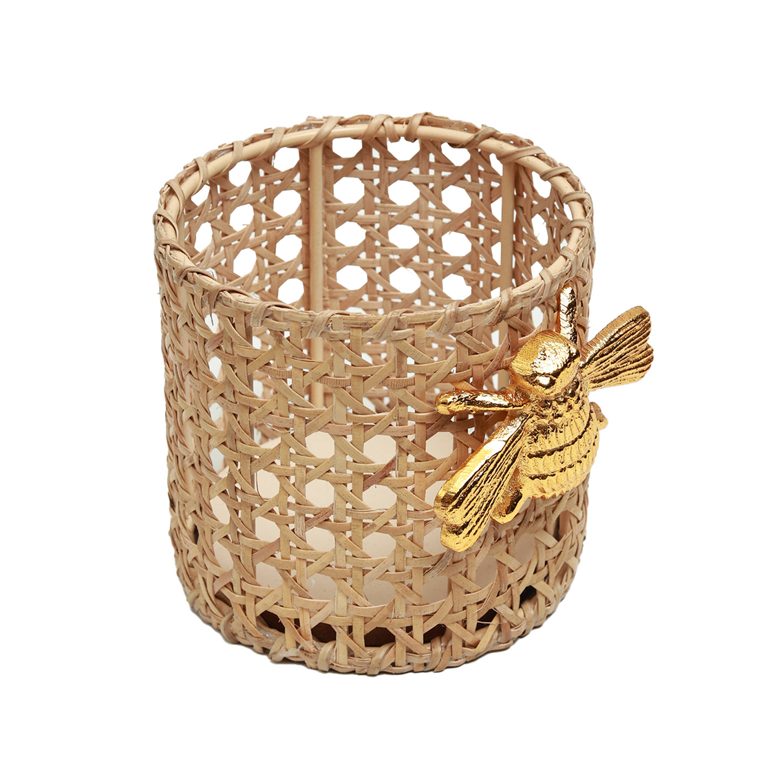Holder - Decorative Golden Bee in Rattan