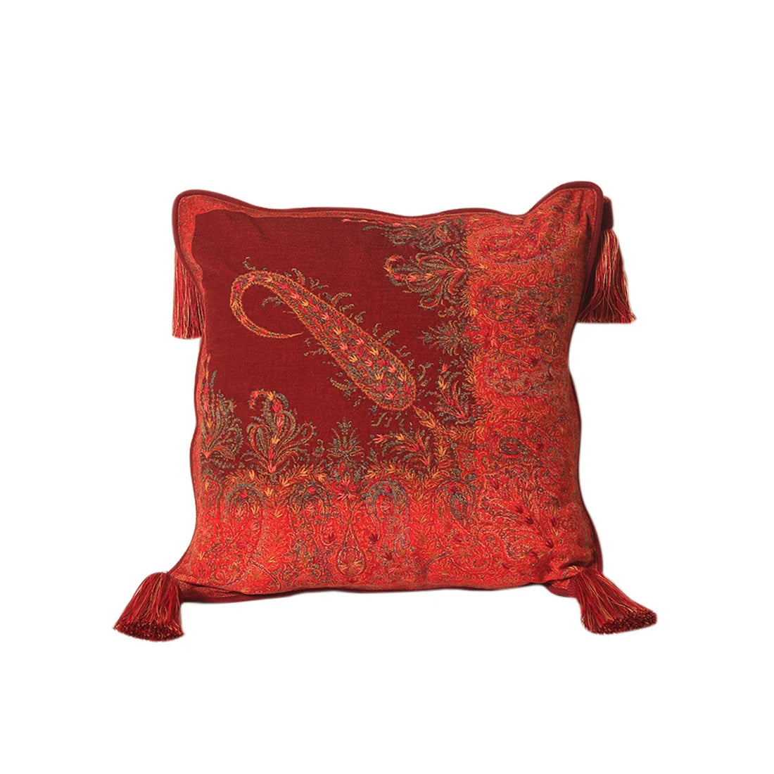 Jamawar Paisley Cushion Cover - Maroon in Shanil 18&