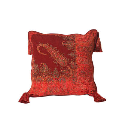 Jamawar Paisley Cushion Cover - Maroon in Shanil  18&