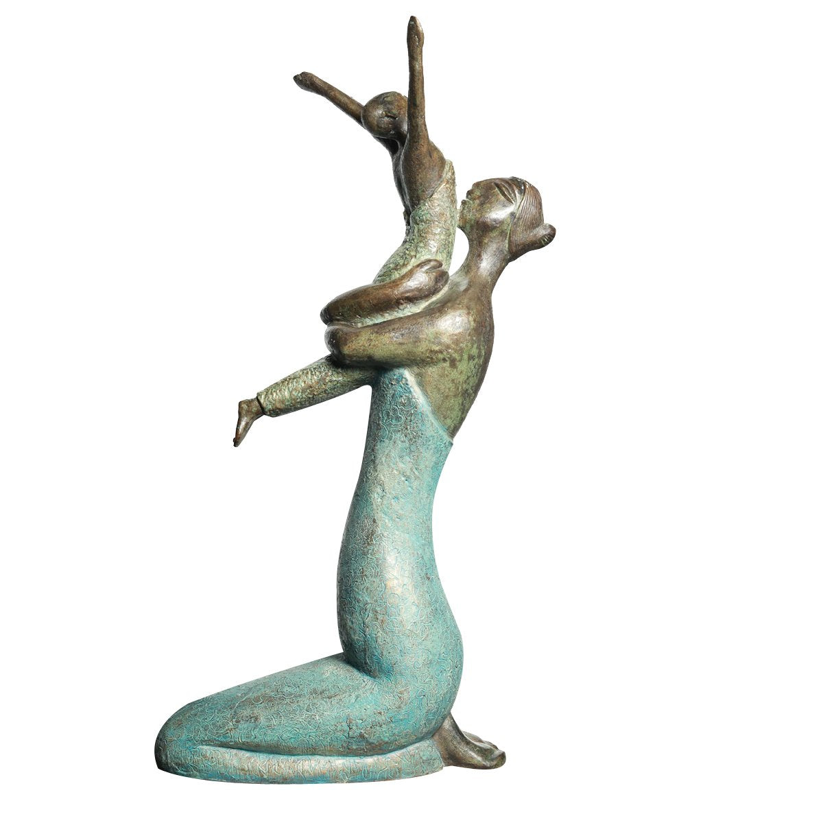 Uplifted Joy Mother &amp; Child - Sculpture in Bronze
