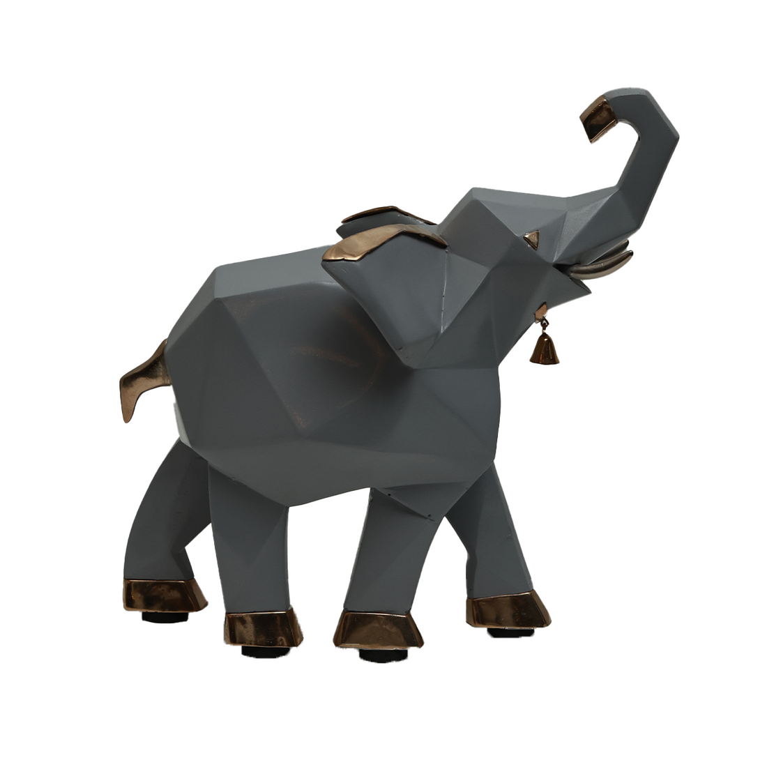Elephant Decorative - Grey with Gold Accents in Resin