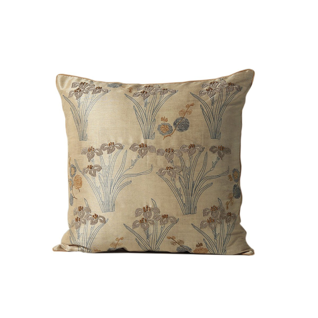 Vanya Dori Cushion Cover - Beige in Silk Blend 18&quot; X 18&quot;