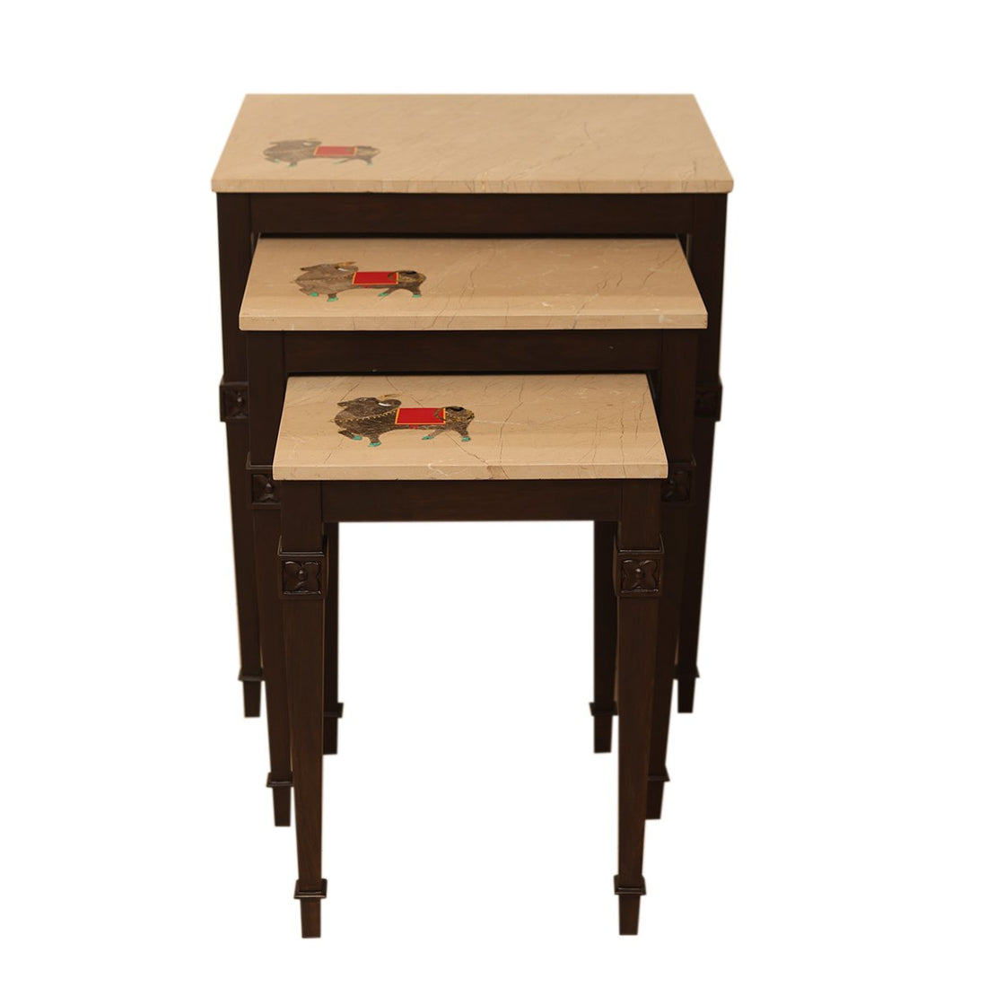 Nandi Nest of Table - Set of 3 in Teak Wood