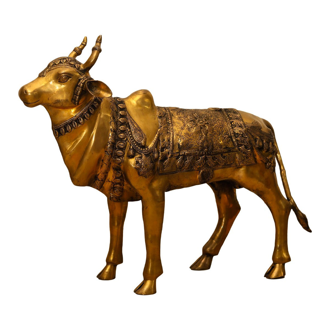 Standing Nandi in Brass