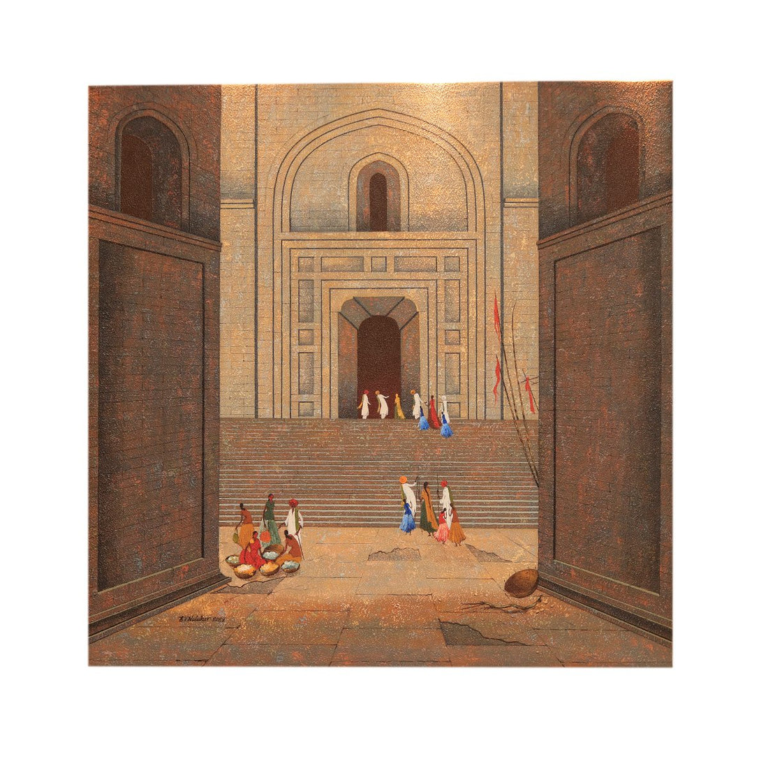 Untitled Painting By B.V. Nalakar - Acrylic on canvas