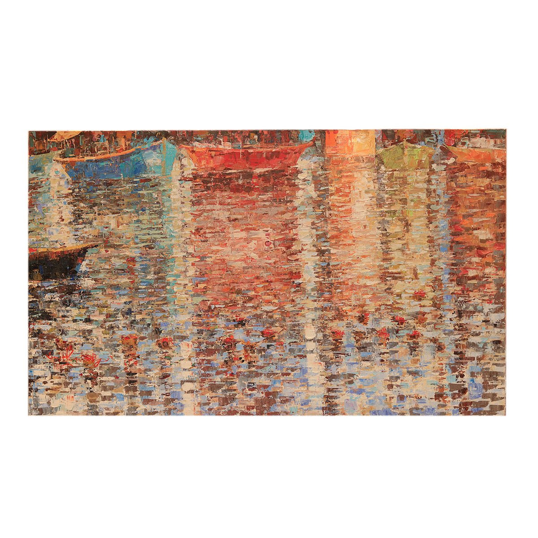 Varanasi Ghat Painting By Sanjay Chakraborty - Acrylic on canvas