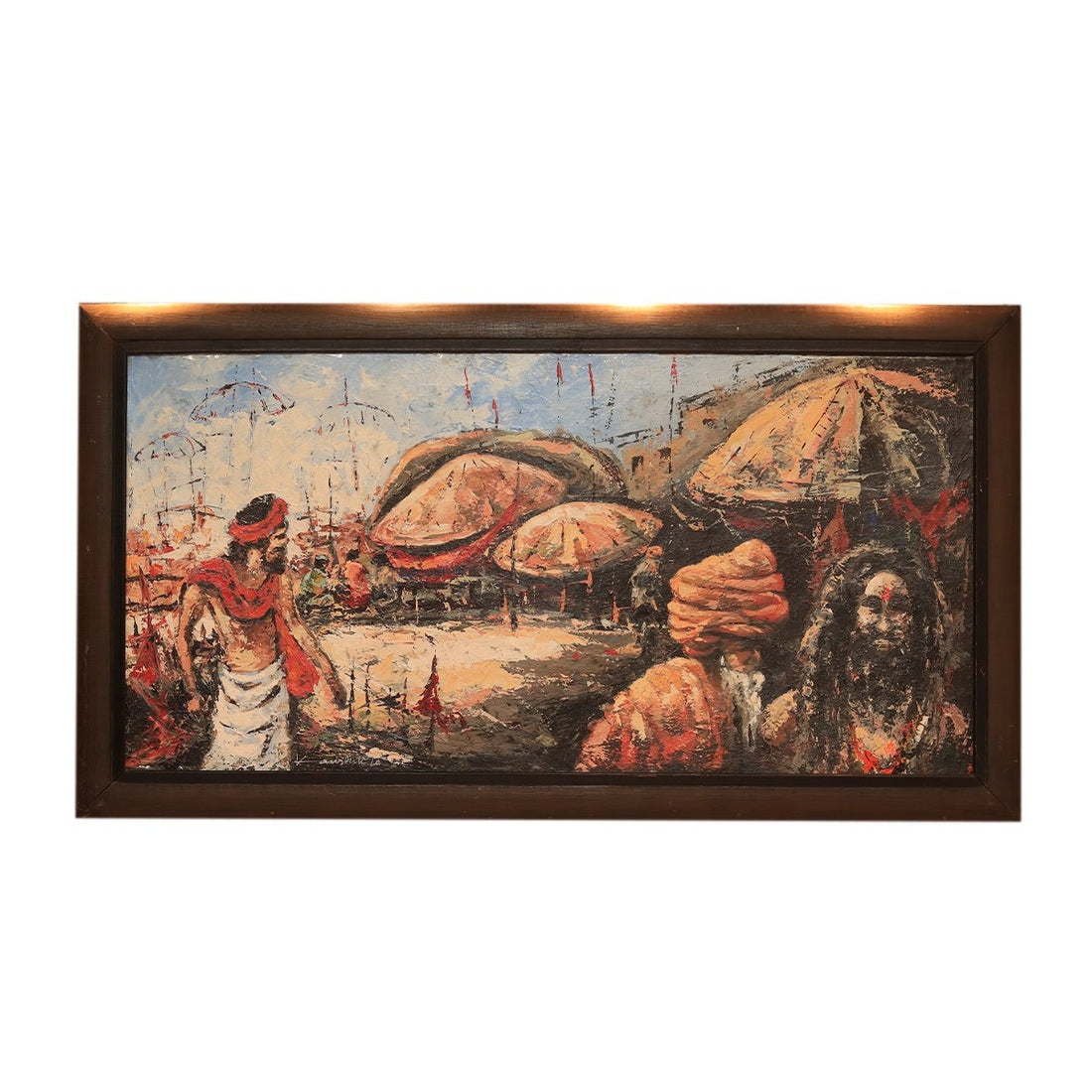 Varanasi Ghat Painting By Kaushik Ghosh - Acrylic on canvas