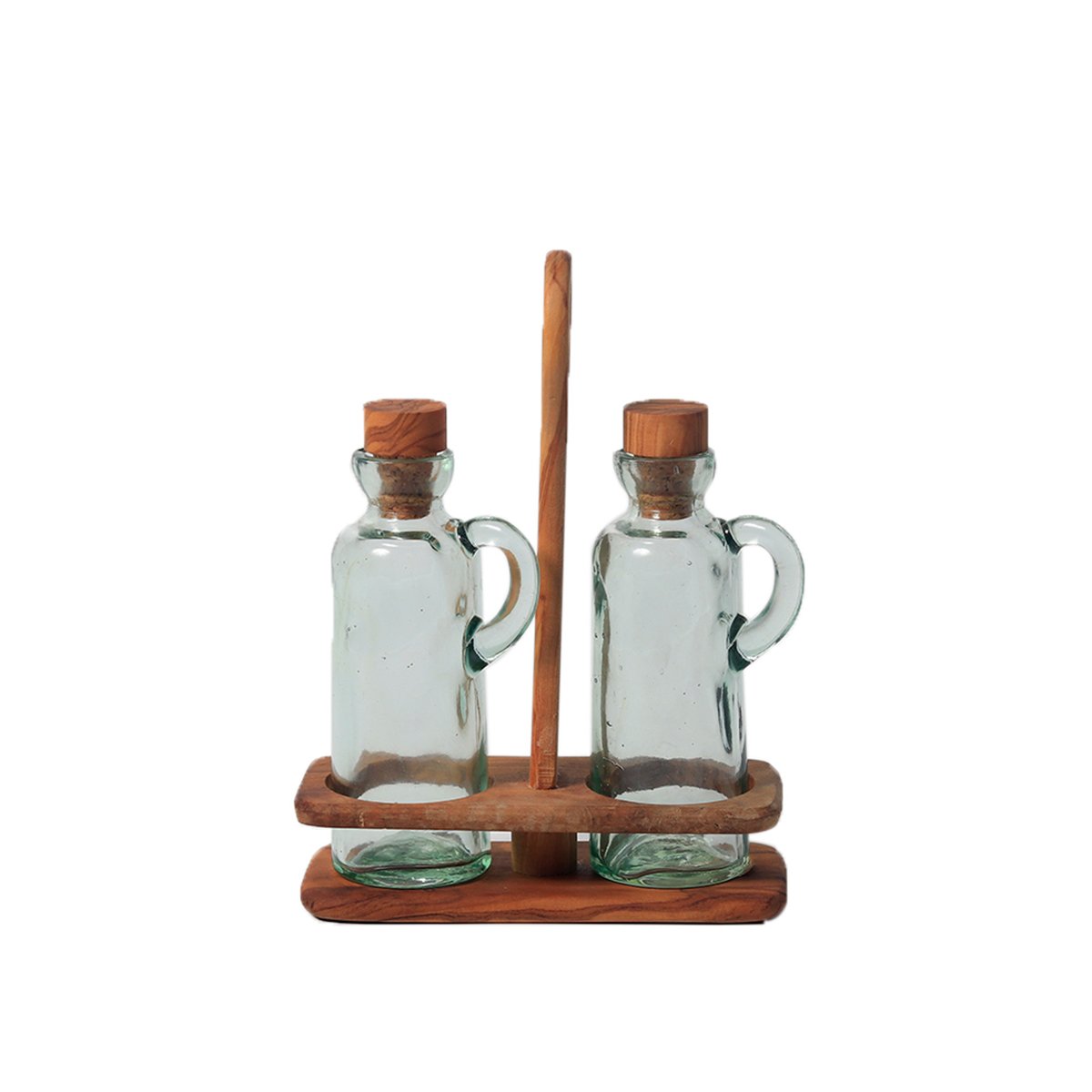 Tunisian Olive Wood Oil Jar -  Set of 2