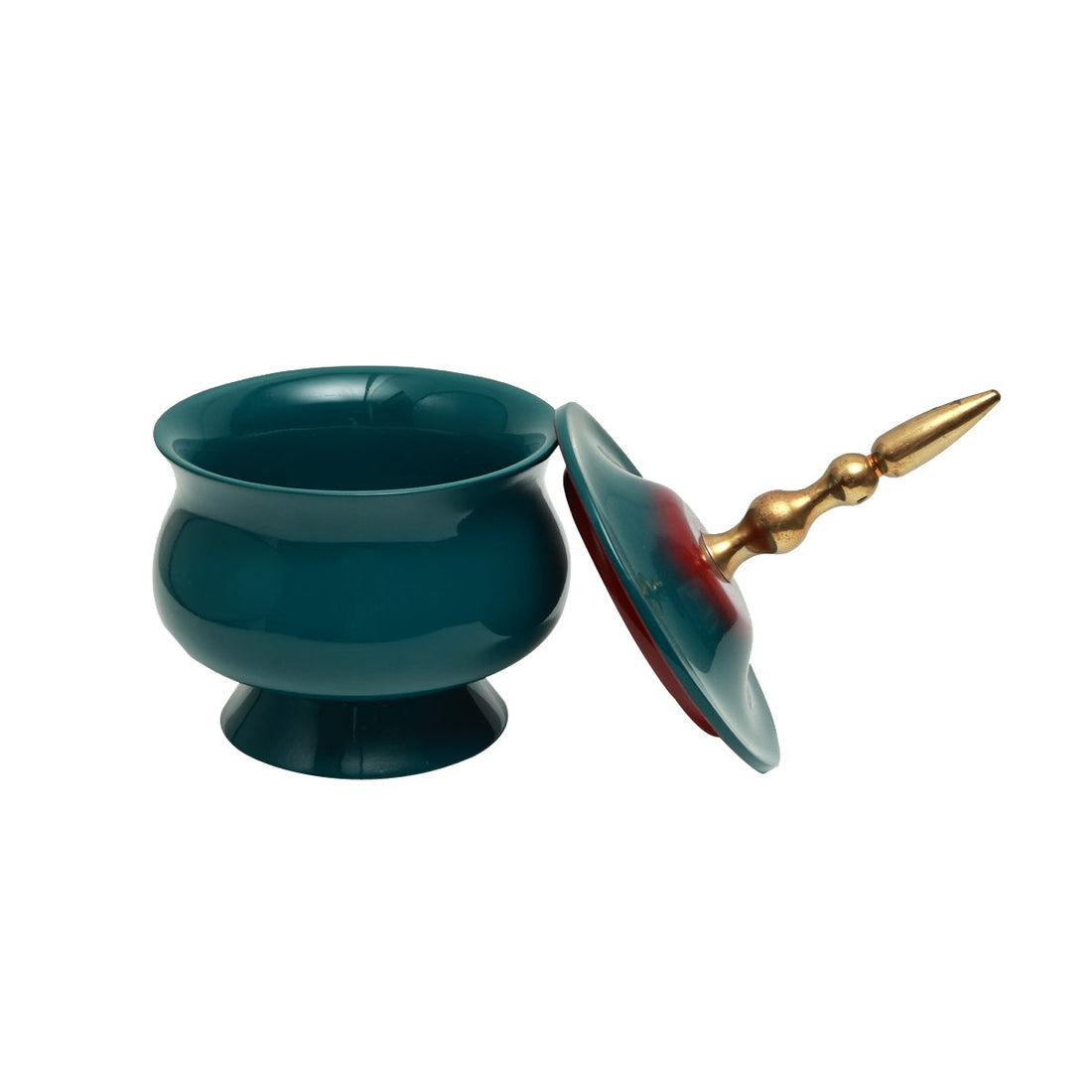 Nalanda Peetal Jar - Ombre in MDF and  Brass