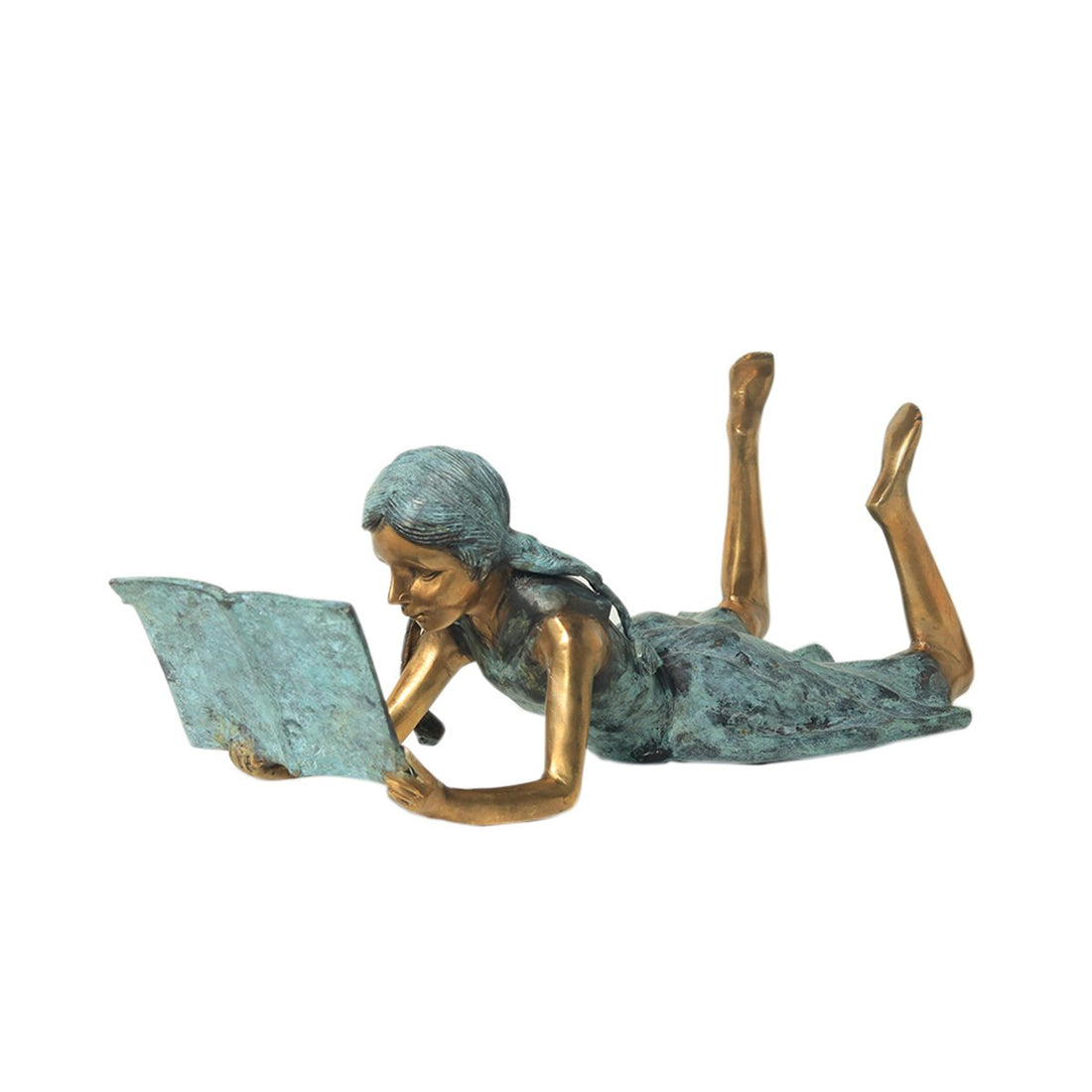 Book Reading Girl - Brass