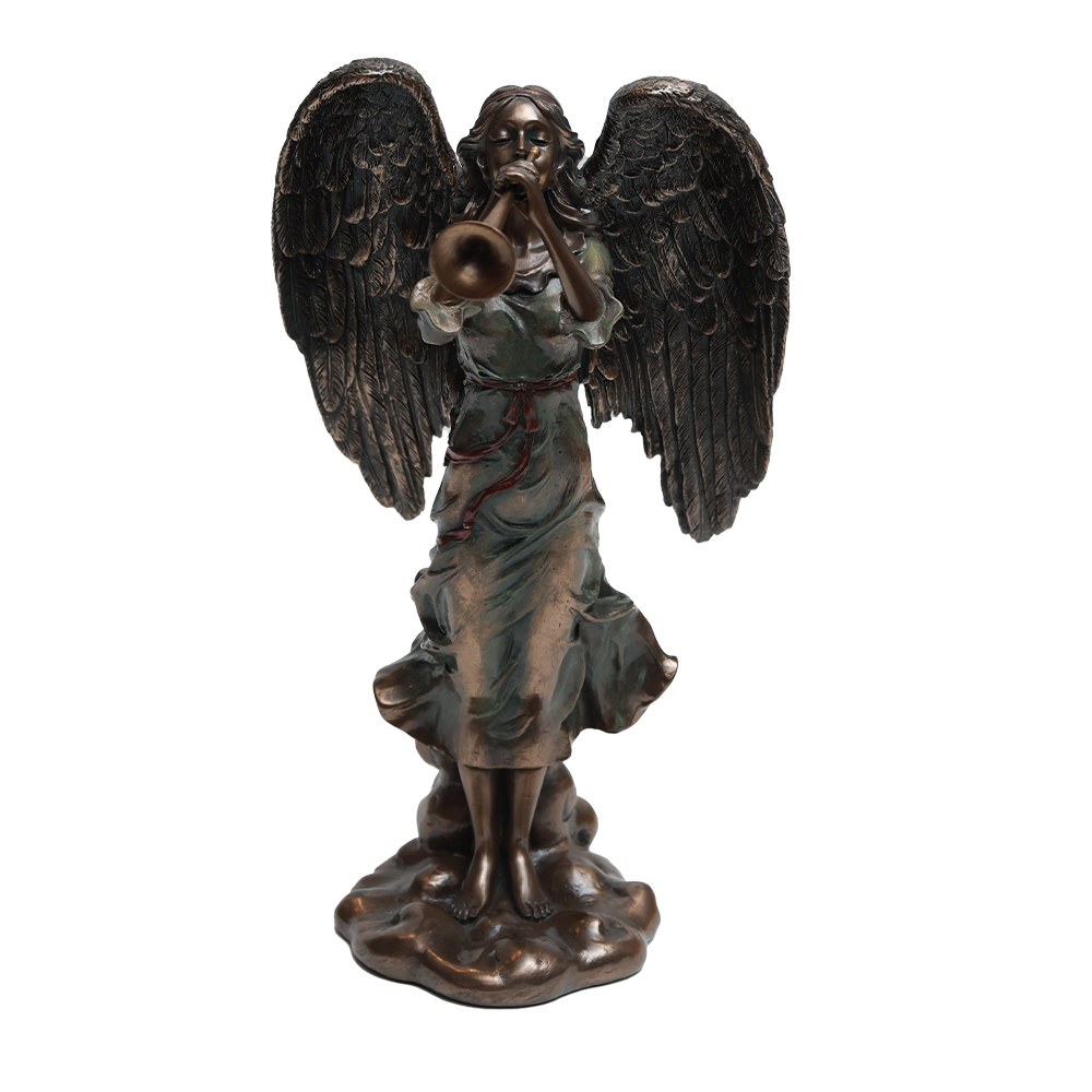 Angel with trumpet - Gold in Resin