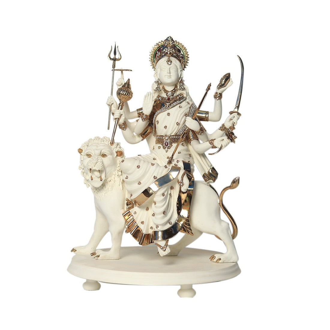 Sheravali Mata Idol - Large in Resin and Gold Plated