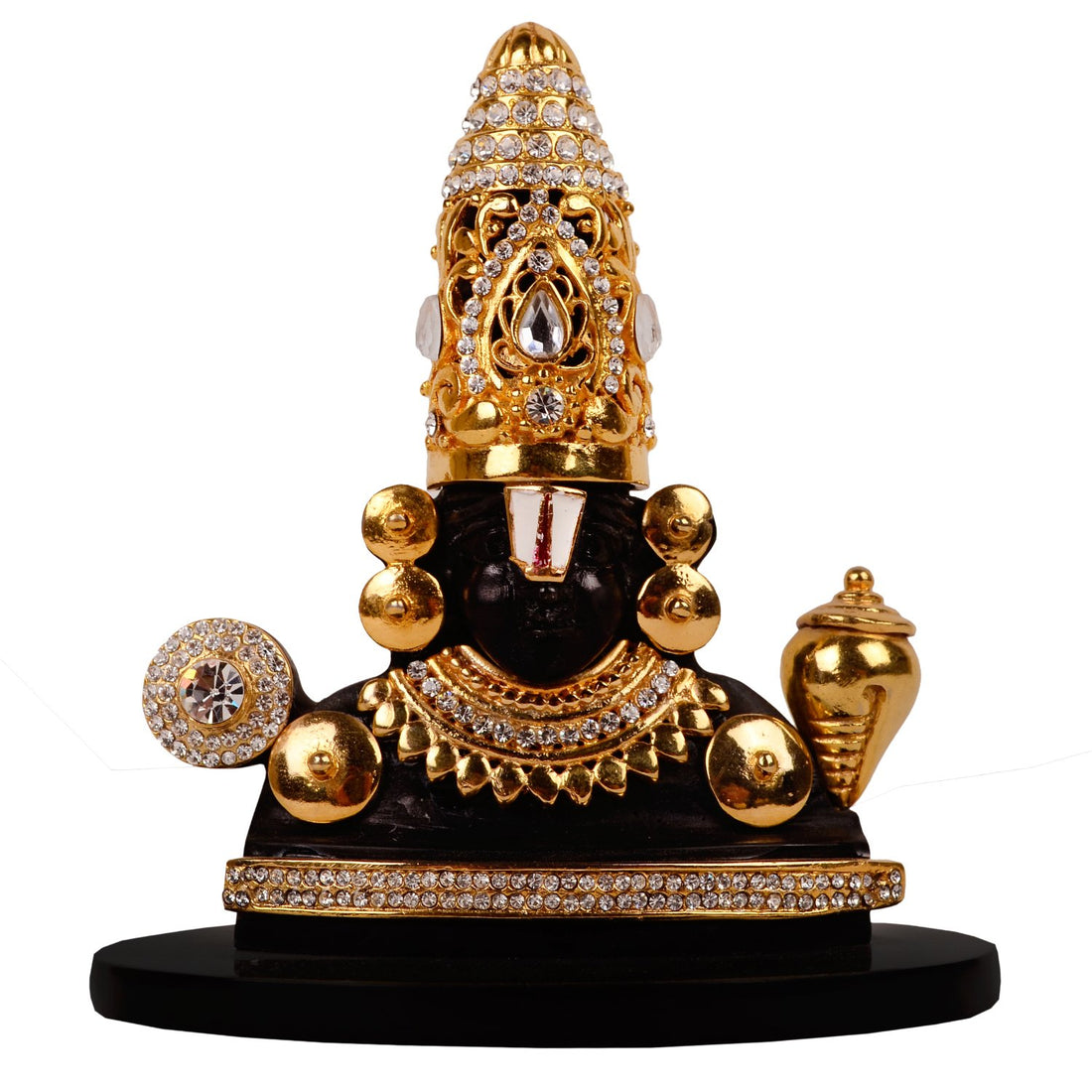 Balaji Idol - Black in Resin and Gold Plated