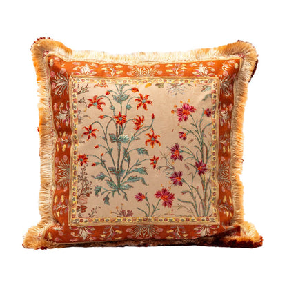 Chinar Cushion Cover - Salmon Peach in Chenille 18&quot;x18&quot;