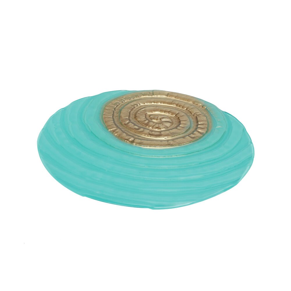 Lazy Susan - Teal Gold in Glass