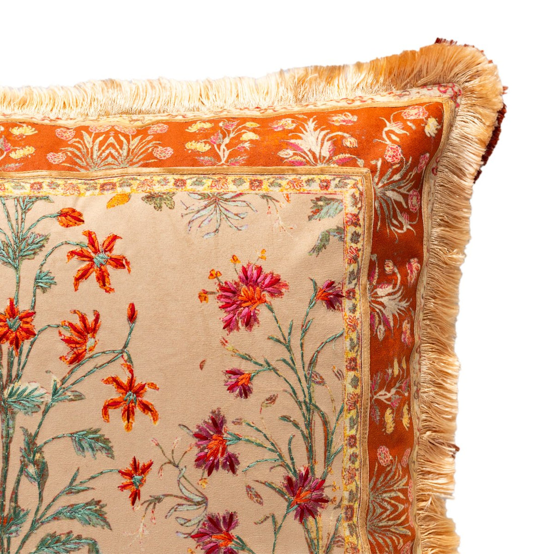 Chinar Cushion Cover - Salmon Peach in Chenille 18&quot;x18&quot;