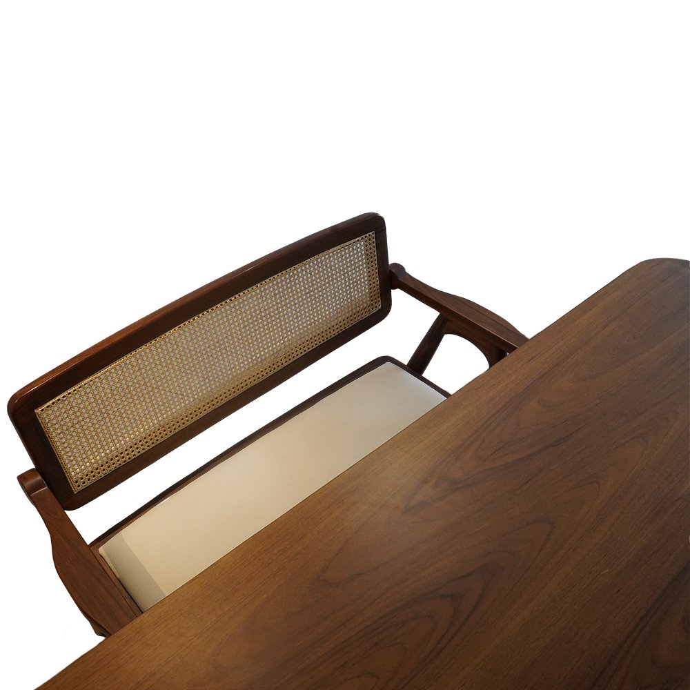 Handcrafted teak and Cane Dining Table