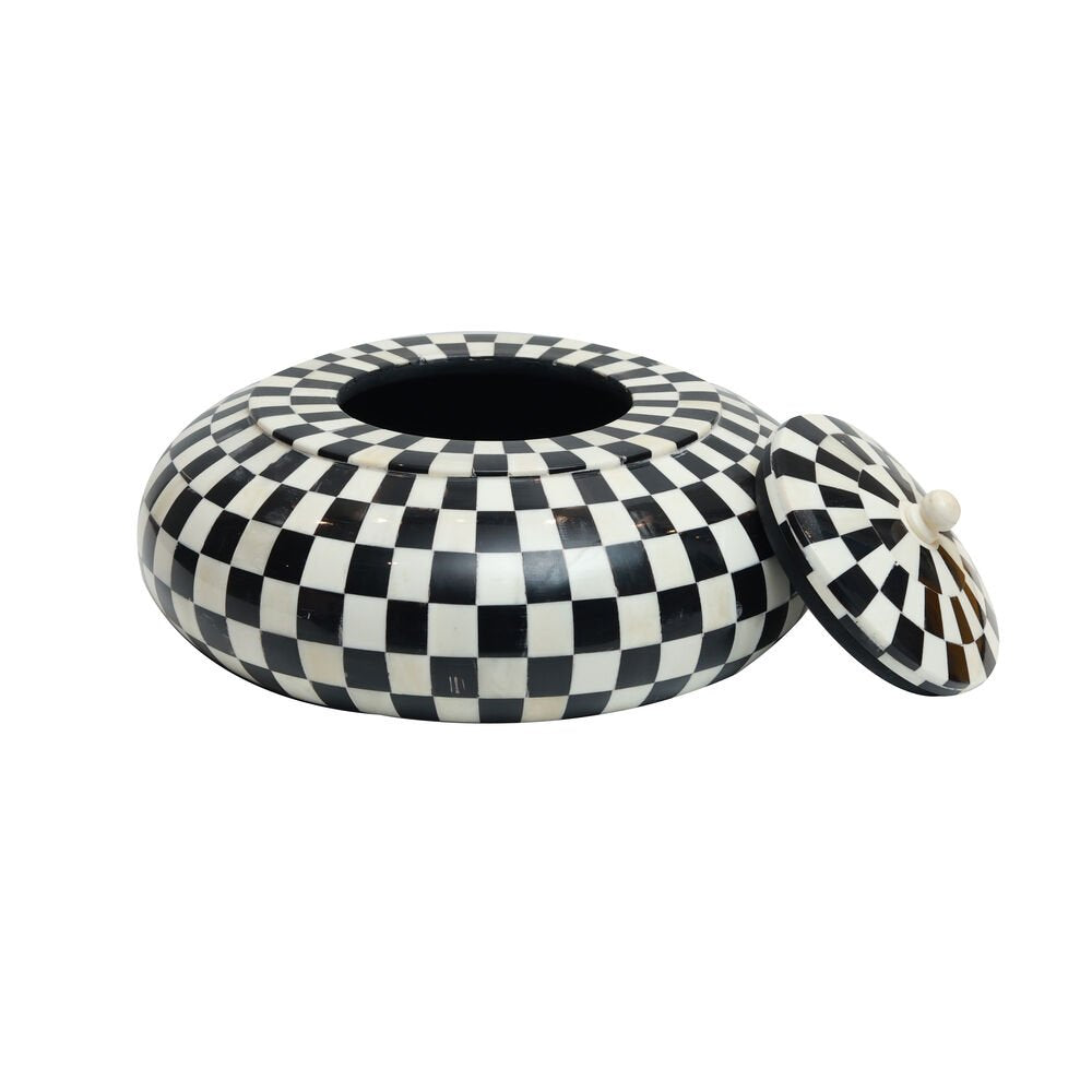 Chequered Inlay Box - Black