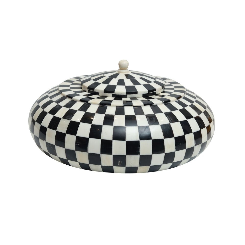 Chequered Inlay Box - Black
