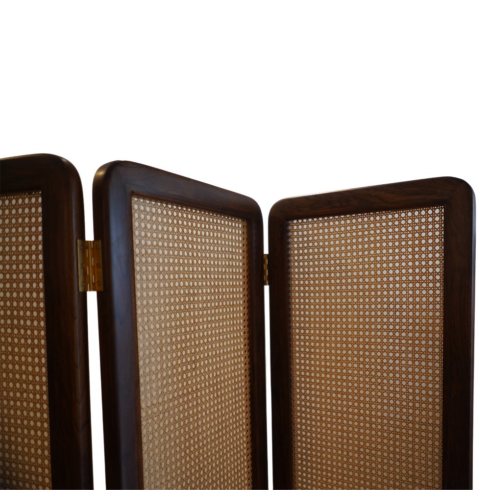Framed Cane Partition - Teak Wood
