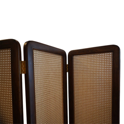 Framed Cane Partition - Teak Wood