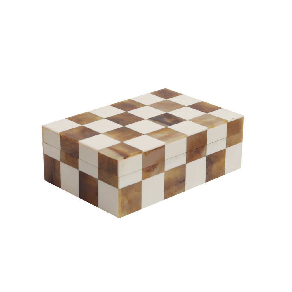 Chequered Inlay Box and Tray Set