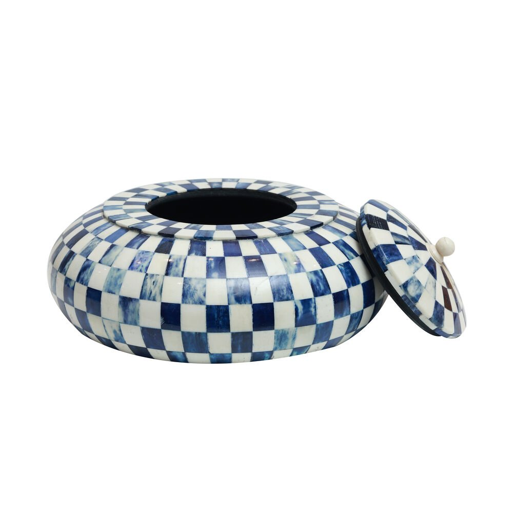 Chequered Inlay Box - Blue