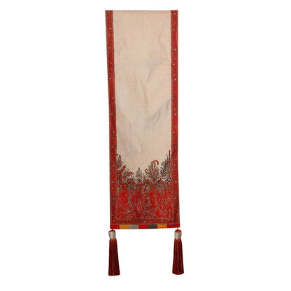 Jamawar  Floral Runner - Beige in Shanil 15″ x 72″