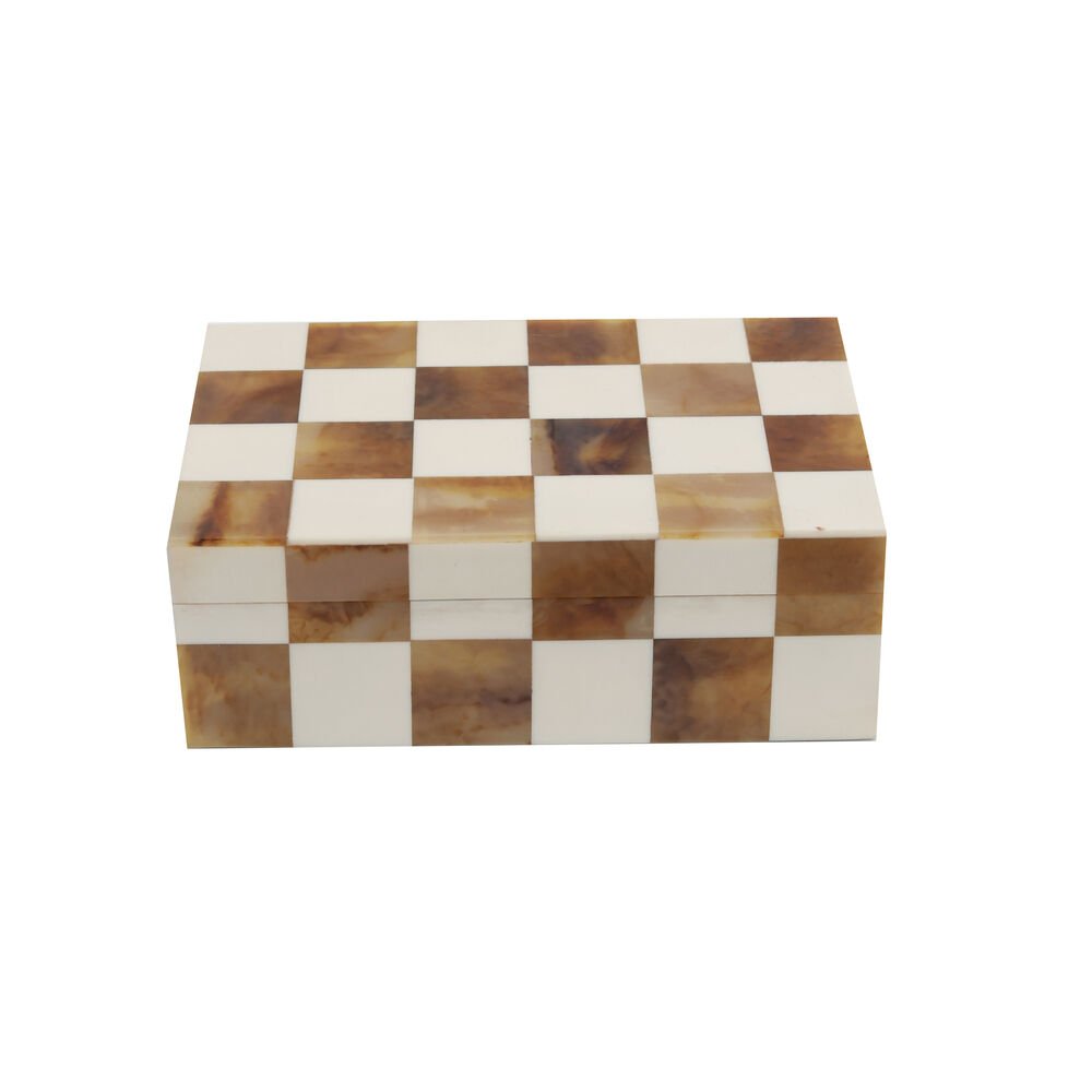 Chequered Inlay Box and Tray Set
