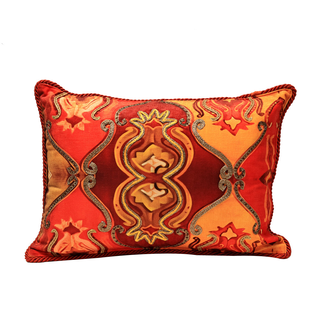 Noor Cushion Cover - Red in Shenil - 14x20