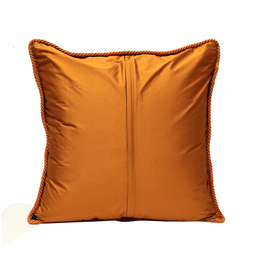 Mughal Cushion Cover - Yellow in Silk Blend  18&